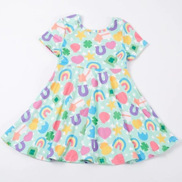 Other - Boutique St Patrick's Day Girls Lucky Charms Rainbow Shamrock Dress